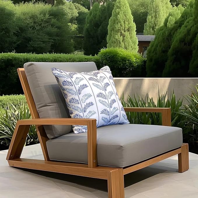 Outdoor Pillows, Pack of 2 Waterproof Decorative Throw Pillows with Inserts, 18”x18” Square Pillows for Bed, Couch, Sofa and Patio Furniture