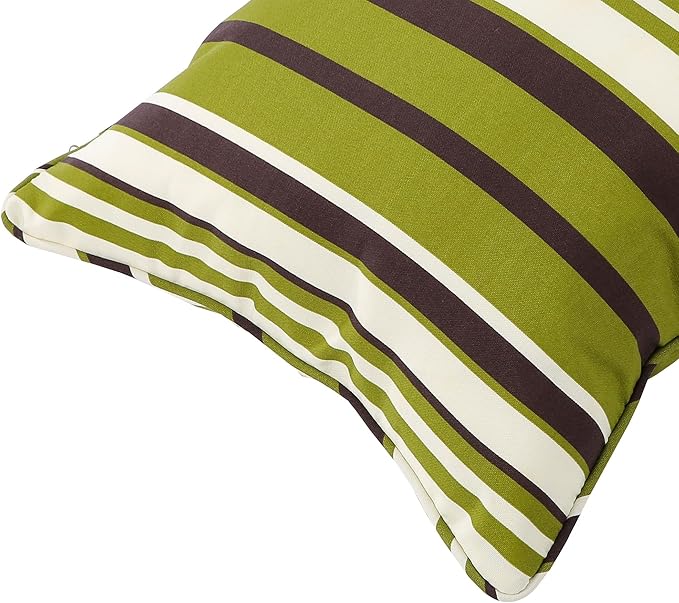 Outdoor Throw Pillow Covers 18x18 Inch, Set of 2, Cover Only! Waterproof Fade Resistant Decorative Cushion Sham Pillow Cases for Patio Furniture Chair Couch Sofa - Green Striped