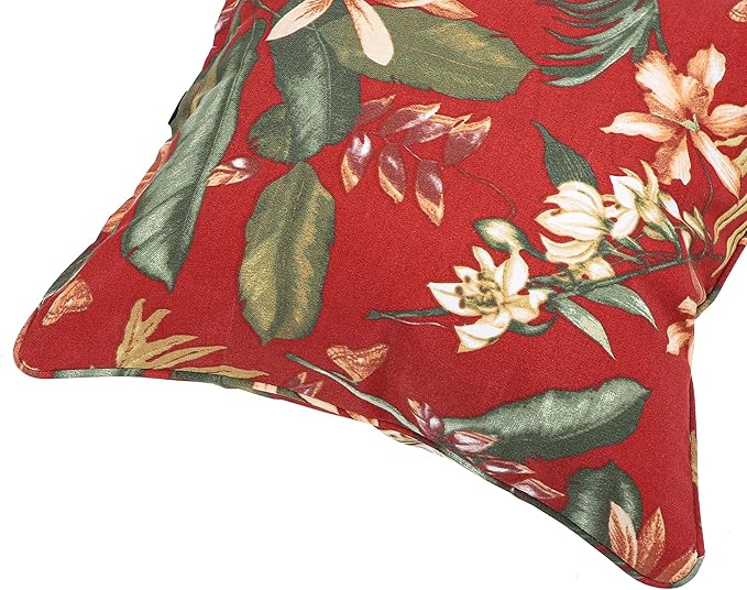 Outdoor Throw Pillow Covers 18x18 Inch, Set of 2, Cover Only! Waterproof Fade Resistant Decorative Cushion Sham Pillow Cases for Patio Furniture Chair Couch Sofa - Red Floral