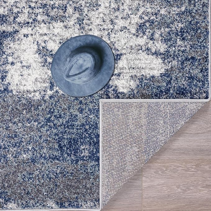 LUXE WEAVERS Hampstead Collection 941 Dark Blue 5x7 Modern Area Rug