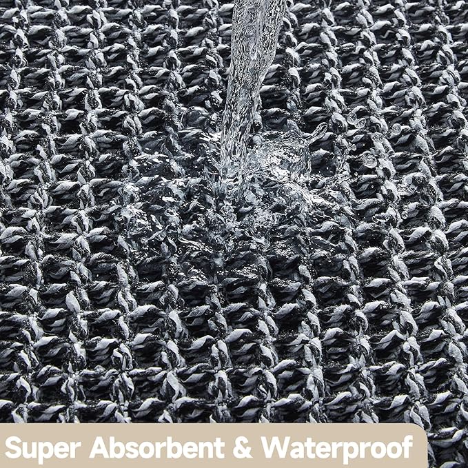 Black and White Bathroom Rugs, Waffle Bath Mat Non Slip Washable Super Absorbent Quick Dry Boho Farmhouse Bathroom Decor, 30"x20" Black and White