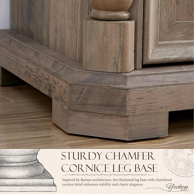 Yechen 6 Drawer Solid Wood Dresser for Bedroom,Storage Dressers Organizer, Vintage Farmhouse 6 Drawer Dresser for Bedroom,Heavy Duty Rustic Chest of Drawers for Living Room(Light Rustic Oak)