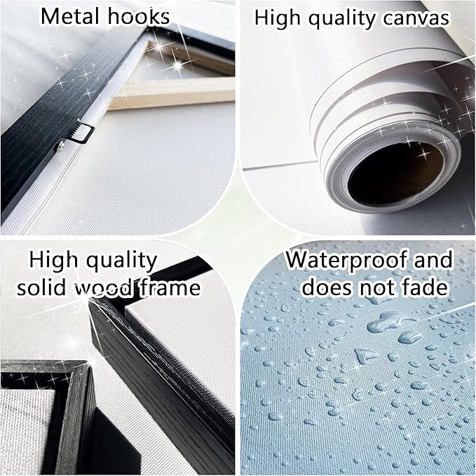 YCPRIMER Nature Mountain Wall Art National Park Painting Green Ridge Landscape Picture Panoramic Artwork Framed Large Size for Home Office Living Room Bedroom Wall Decor 20x40inch