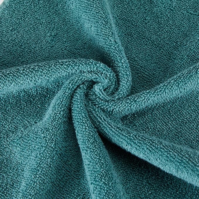 Amazon Basics Fade-Resistant 100% Cotton Washcloth, 12 Pack, 12"x12", Teal