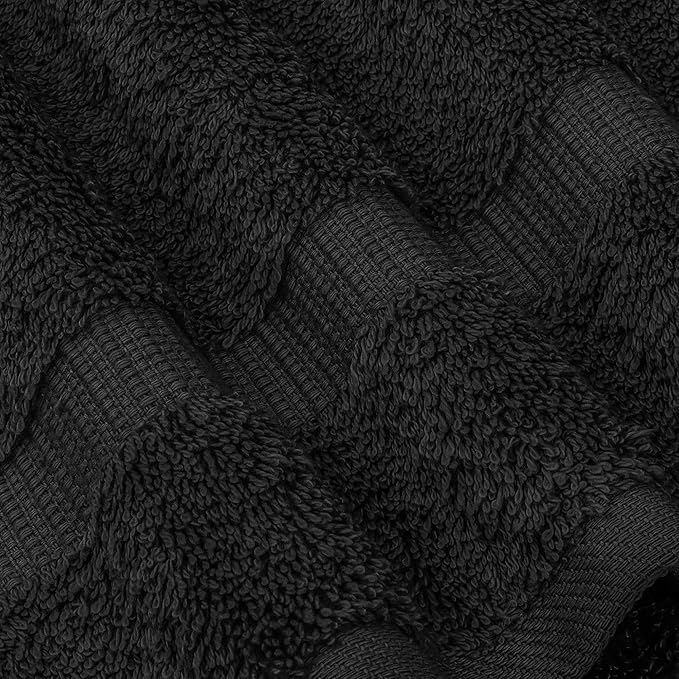 Chakir Turkish Linens | Hotel & Spa Quality 100% Cotton Premium Turkish Towels | Soft & Absorbent (4-Piece Washcloths, Black)