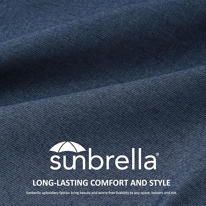 Sunbrella Decorative Outdoor Water Repellent Throw Pillows with Inserts, Set of 4, 16" x16" Pillows for Patio, Backyard, Bed, Couch, and Patio Furniture, Specrtum Indigo