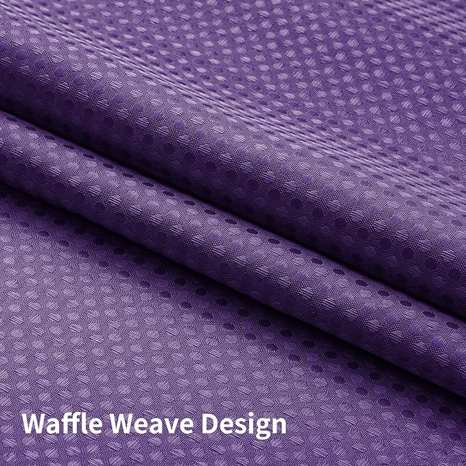 Colorful Star No Hook Shower Curtain with Snap in Fabric Liner, Waffle Weave Heavy Duty Thick Shower Curtains with Mesh Top Window, Hotel Style Waterproof Bathroom Curtain Set, 72 x 75 Inch, Purple