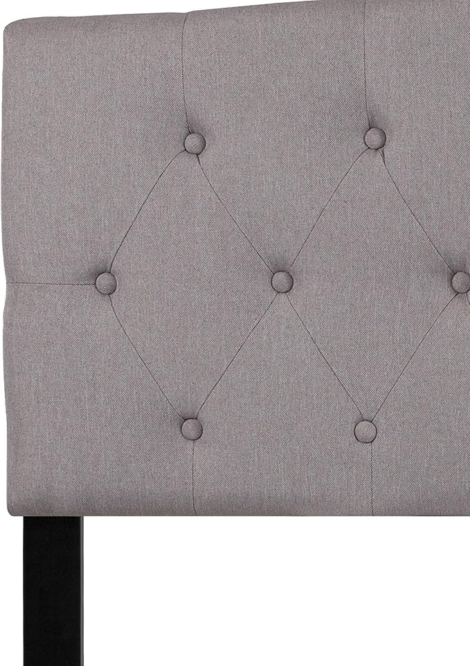 Flash Furniture Cambridge Tufted Upholstered Queen Size Headboard in Light Gray Fabric