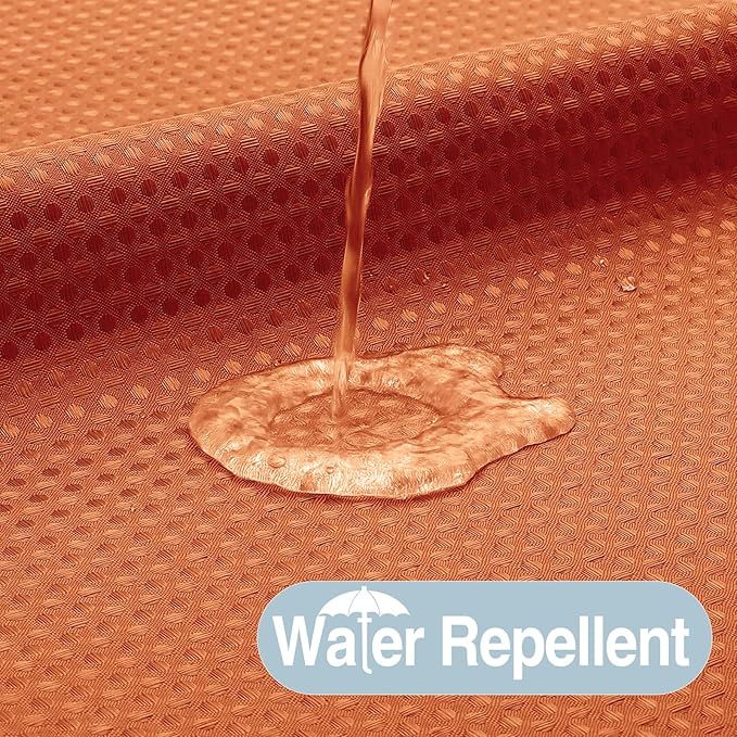 No Hook Shower Curtain with Snap in Fabric Liner, Waffle Weave Heavy Duty Thick Shower Curtains with Mesh Top Window, Hotel Style Waterproof Bathroom Curtain Set, 72 x 75 Inch, Burnt Orange