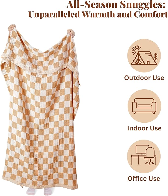 Folkulture Throws for Couch 50" x 60", 100% Recycled Cotton Couch Blanket for Chair, Throw Blanket for Couch or Bed Throws for Sofa, Boho Throw Blankets.