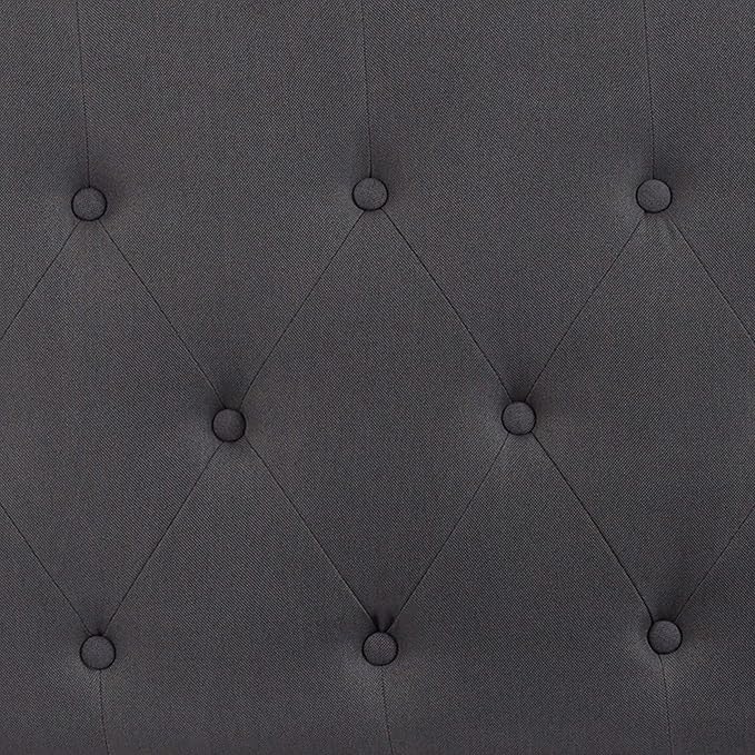 EMMA + OLIVER Arched Button Tufted Queen Size Headboard in Dark Gray Fabric