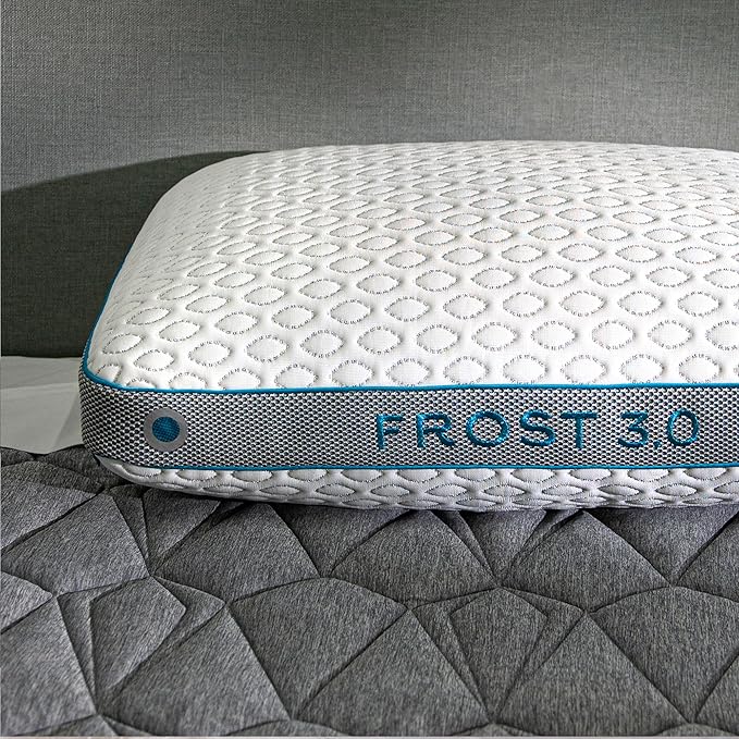 Bedgear Frost Performance Pillow - Size 3.0 - Cooling Bed Pillow for Hot Sleepers - Medium Firmness Pillow for All Sleep Positions, Hypoallergenic, Washable & Removable Cover - 20" W x 26" L x 6.50" H