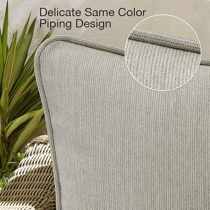 Sunbrella Decorative Outdoor Water Repellent Throw Pillows with Inserts, Set of 4, 20" x12" Pillows for Patio, Backyard, Bed, Couch, and Patio Furniture, Specrtum Pebble