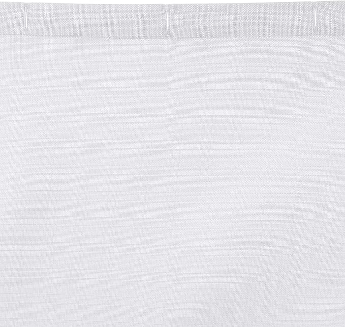 Amazon Basics Linen Style Bathroom Shower Curtain, 72" x 72", Bright White, 11.42" L x 9.45" W