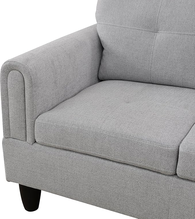 NicBex Sectional Couch 2 Pieces 66.5" L Sofa with Right Chaise Flannel L Shaped Cloud Couch for Living Room Furniture Sets with Cushion, Modular Sofa for Living Room & Small Apartment, Silver Gray