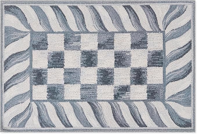 MACKENZIE-CHILDS Washable Rug, Decorative Indoor Rug, 2' x 3', Sterling Check