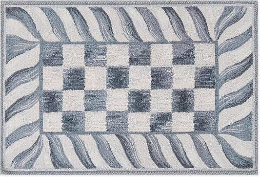 MACKENZIE-CHILDS Washable Rug, Decorative Indoor Rug, 2' x 3', Sterling Check
