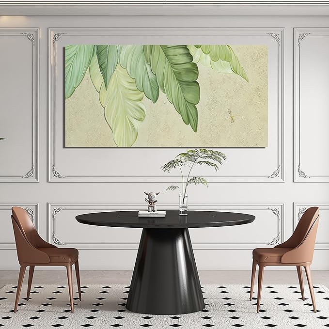 Canvas Wall Art Decor Large Modern Green Wall Art Prints Art Work for Wall Decor Wall Art Pictures for Living Room Boho Botanical Wall Art Decorations Artwork for Walls Bedroom Office Decor 24" X 48"