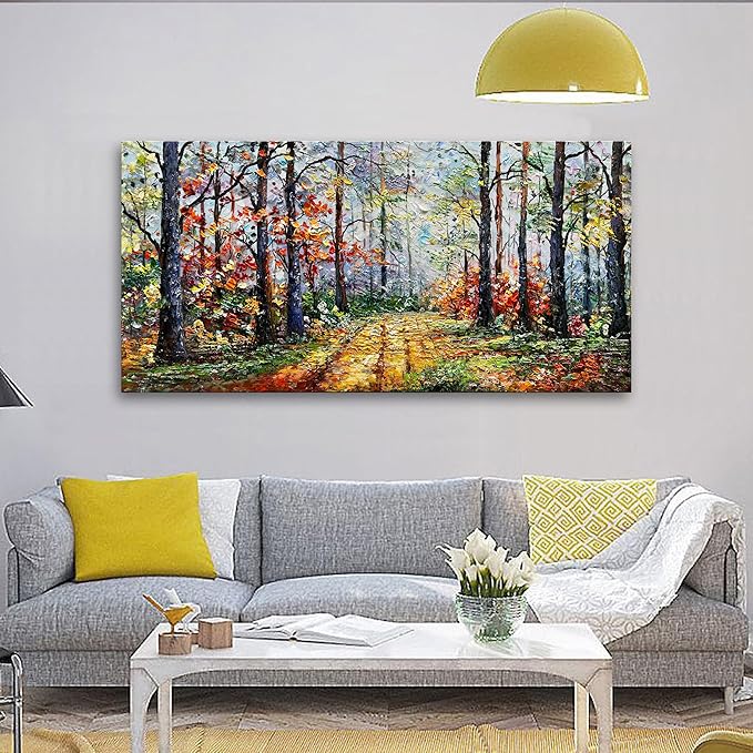 Art Forest Landscape Oil Painting Modern Abstract Art Wall Decoration 30x60 inches