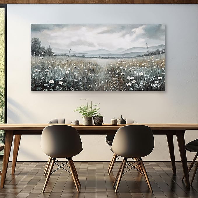 Glvzygy Canvas Wall Art Vintage Wall Decor Classical Painting Canvas Prints Vintage Floral Wall Art for Home Room Bathroom Decor Living and Office Home Decor 24"x48"