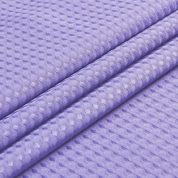 Furlinic Stall Shower Curtain No Hook with Snap in Liner,Waffle Weave Waterproof Bathroom Curtains with See Through Top Window & Weighted Magnets,Purple,54x80 Inch