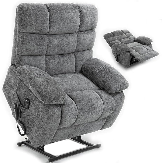 Lazy Boy Recliner Chair with Lumbar Heating ， Adjustment Power Lift Recliner Chair for Elderly/Big and Tall Recliners for People Up to 6'2"/350lb Range