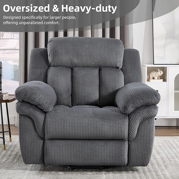 CANMOV 46" Wide Oversize Power Lift Recliner Chair, Extra Large Electric Lift Recliners for Elderly Big, Stand Up Recliner Chair with Massage and Heat, USB and Type-C Ports, Dark Grey