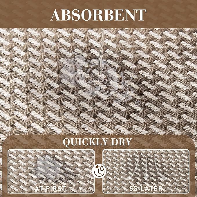 RESARE Non Slip Bathroom Runner - Machine Washable Bath Rugs, Super Absorbent Bath Mat Quick Dry Bath Runner, Bath Mat Ultra Soft Rugs for Bathroom Floor, 24"x47" Brown