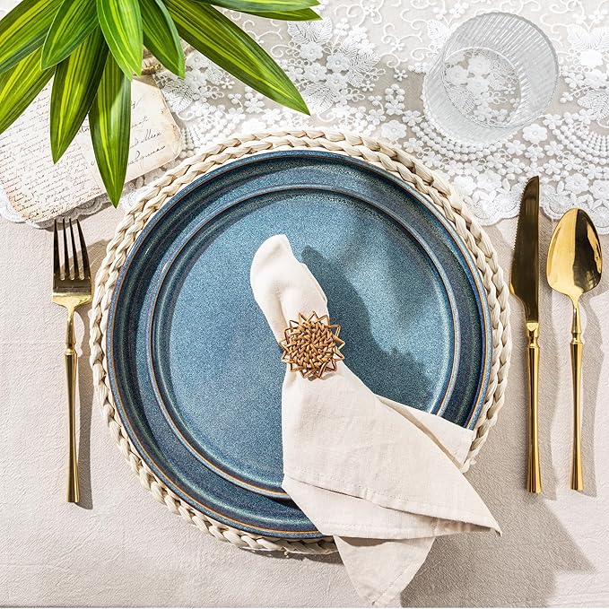 AmorArc Ceramic Dinnerware Sets for 4,Round Reactive Glaze Stoneware Plates and Bowls Set,Highly Scratch Resistant Dishware | Dishwasher & Microwave Safe Dishes Set,Service for 6 (18pc)