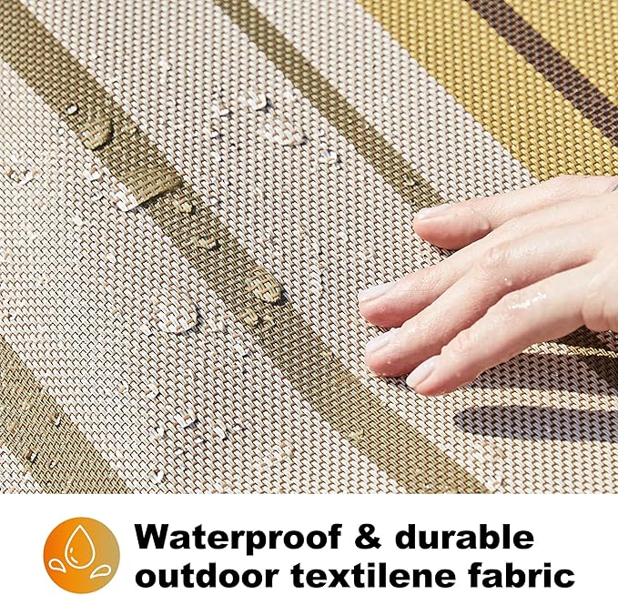 Waterproof Double Hammock with Stand for Outside Heavy Duty, 2 Person 55'' Large Quick Dry Textilene Hammocks with Hardwood Spreader Bar, Pillow, Pockets, for Outdoor, 475lbs Capacity (Coffee)