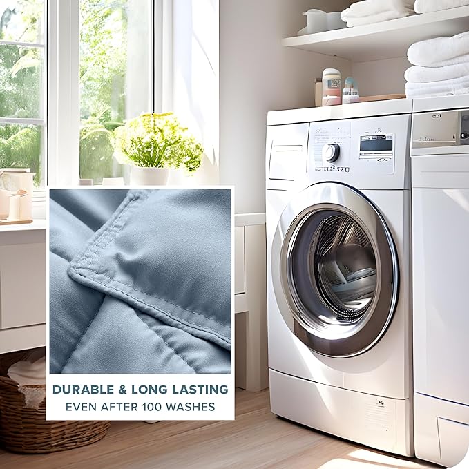 Bare Home Comforter Set - Oversized Queen Size - Ultra-Soft - Goose Down Alternative - Premium 1800 Series - All Season Warmth (Oversized Queen, Dusty Blue)