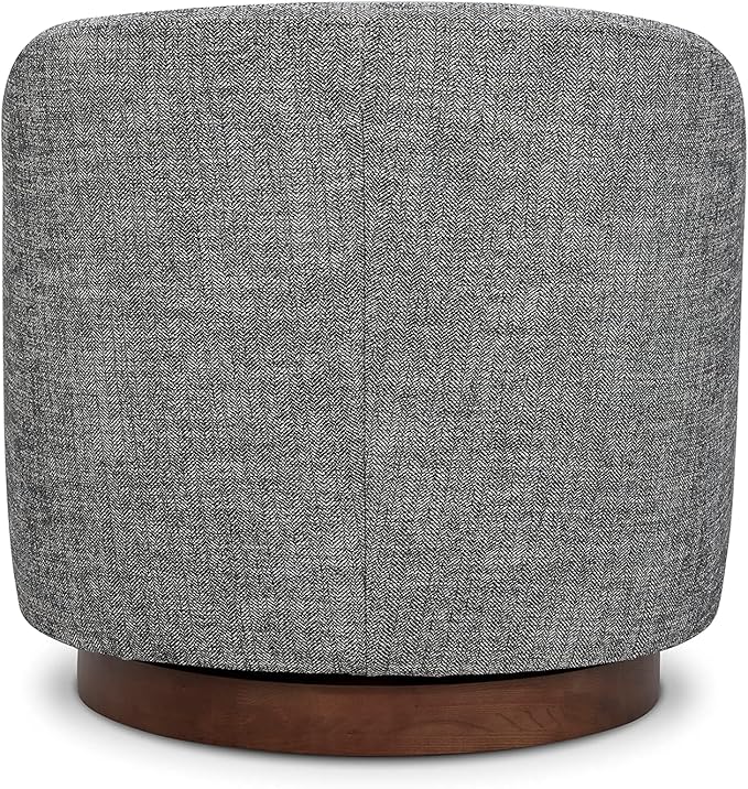 CHITA Swivel Accent Chair, FSC Certified Upholstered Fabric Barrel Chair for Living Room, Fully Assembled, Dark Grey