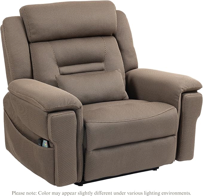 Big Man Power Lift Recliner for Elderly Adults 28 Inch Wide Seat, Lay Flat Lift Chair with Heat Massage, Cup Holder & Wireless Phone Charger, USB Type C Charging, Big Tall 400 lbs