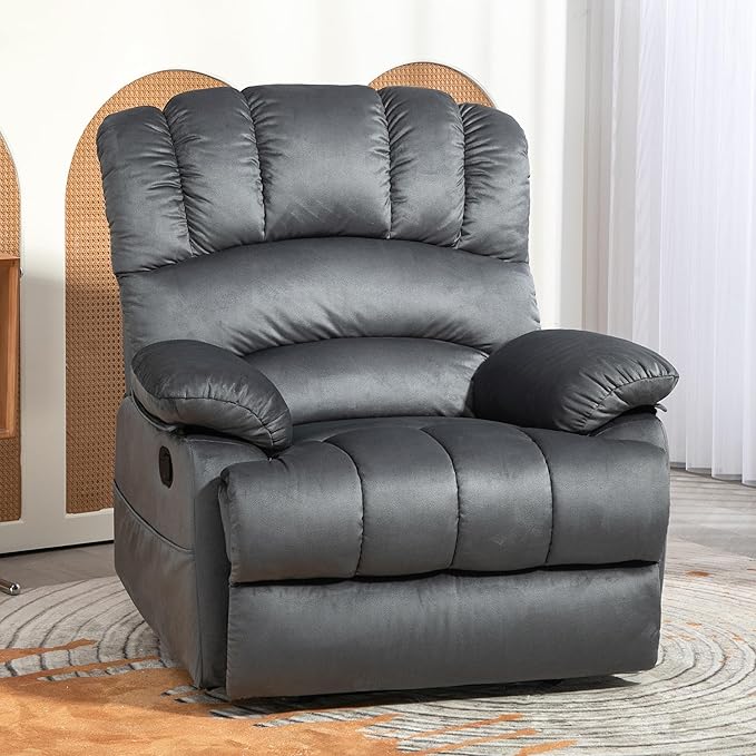 Large Recliner, 23" Wide Seat, A Recliner with Three Position, Recliner Chair Oversized with Two Side Pockets