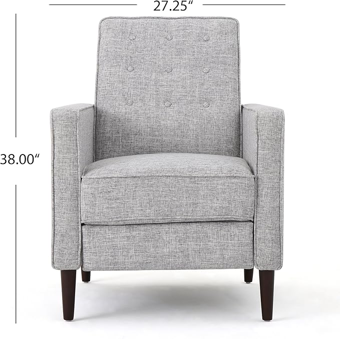 Christopher Knight Home Mervynn Mid-Century Modern Fabric Recliners, 2-Pcs Set, Light Grey Tweed