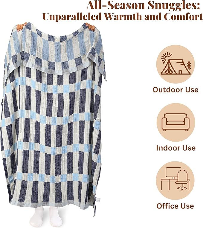 Folkulture Throw Blanket for Couch 50" x 60", 100% Recycled Cotton Couch Blanket and Throws for Chair, Boho Throws Blankets for Bed or Bed Throws for Sofa, Lightweight Throws