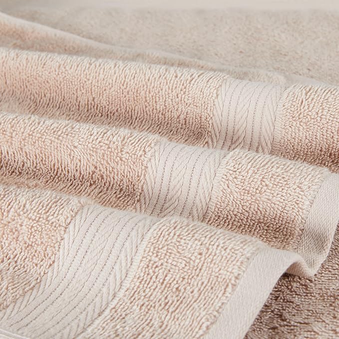 Amazon Basics Fade-Resistant 100% Cotton Hand Towel, 6 Pack, 16"x26", Blush Pink