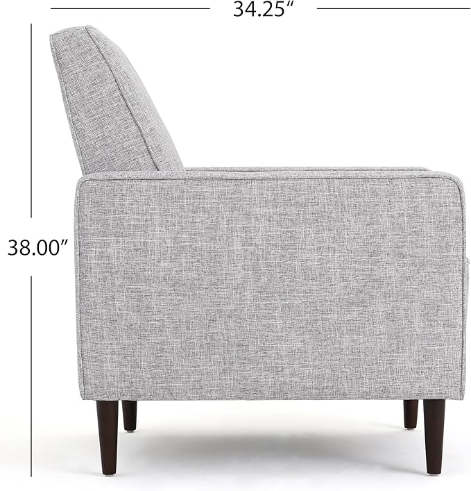 Christopher Knight Home Mervynn Mid-Century Modern Fabric Recliners, 2-Pcs Set, Light Grey Tweed