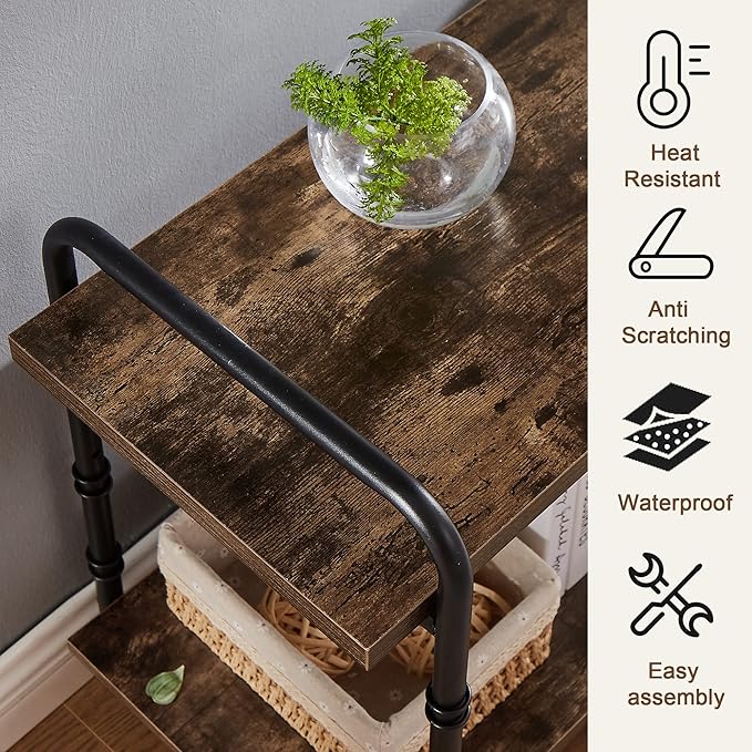 VECELO TV Stands up to 65 Inch,Entertainment Center/Media Console Table with Adjustable Storage Shelves for Living Room/Bedroom,