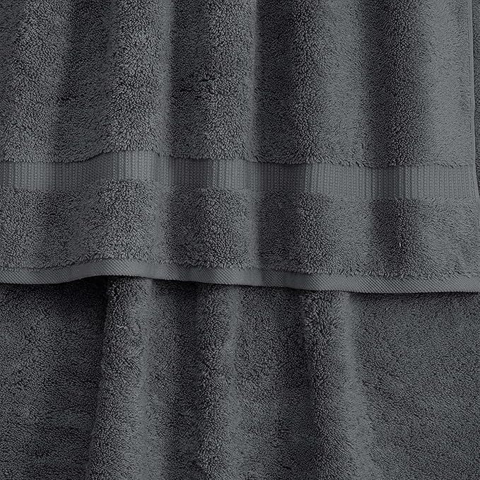 SALBAKOS 100% Turkish Cotton 6-Piece Towel Set | Heirloom Quality Hotel & Spa Collection | Ultra Soft, Super Absorbent 2 Washcloth, 2 Hand, 2 Bath Towel Sets | Made in Turkey (Gray, 6 Piece Towel Set)