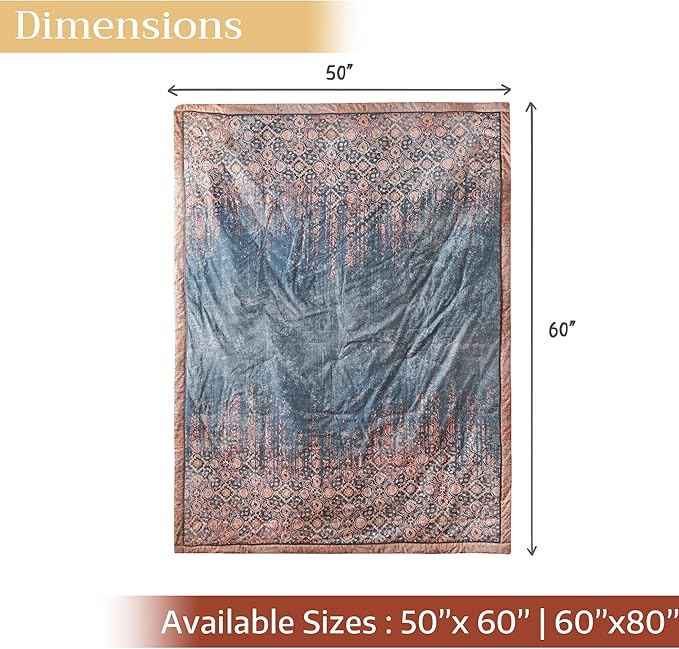 Maison d' Hermine Throw Blanket for Couch Lightweight Soft Warm Breathable Cotton Throw Blankets for Bed Girls Boys Women Men Gifts Sofa Travel Living Room Chair Bedding (60"x80", Imperfection)