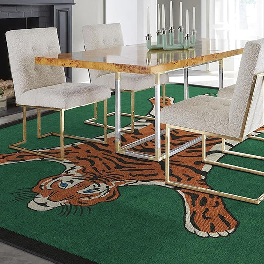 RUGGABLE x Jonathan Adler Machine Washable Modern Area Rug – Tiger Emerald 8x10, Stain-Resistant, Non-Slip – Large Rugs for Living Room, Bedroom, Hallway, Entryway & Office–with Cushioned Pad