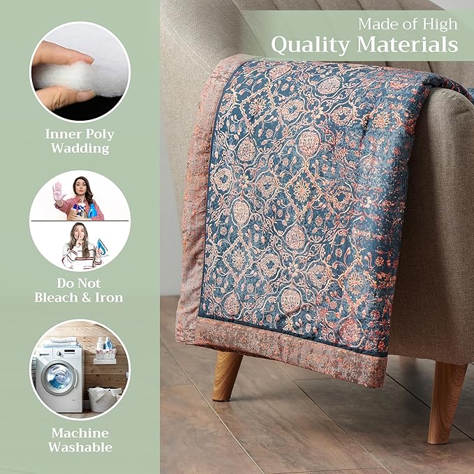 Maison d' Hermine Throw Blanket for Couch Lightweight Soft Warm Breathable Cotton Throw Blankets for Bed Girls Boys Women Men Gifts Sofa Travel Living Room Chair Bedding (60"x80", Imperfection)