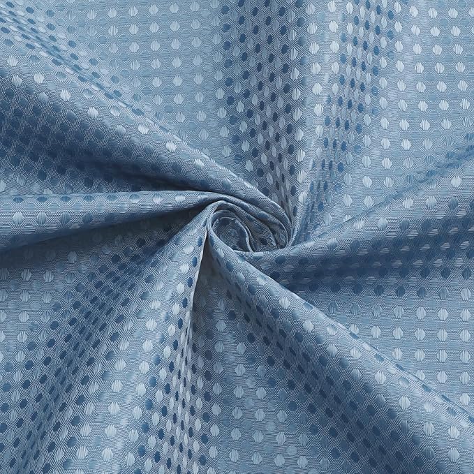 3 in 1 Extra Long Moonlight Blue Shower Curtain Set-72 W x 84 H, Modern Waffle and PEVA Liner Set with 12 Stainless Steel Hooks, Waterproof Fabric for Bathroom