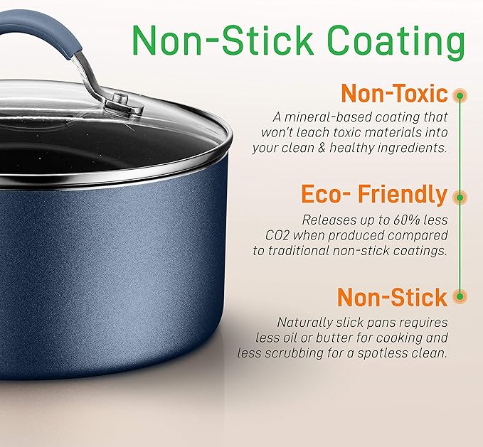 NutriChef Kitchenware Pots & Pans Set – High-qualified Basic Kitchen Cookware Set, Non-Stick (20-Piece Set)