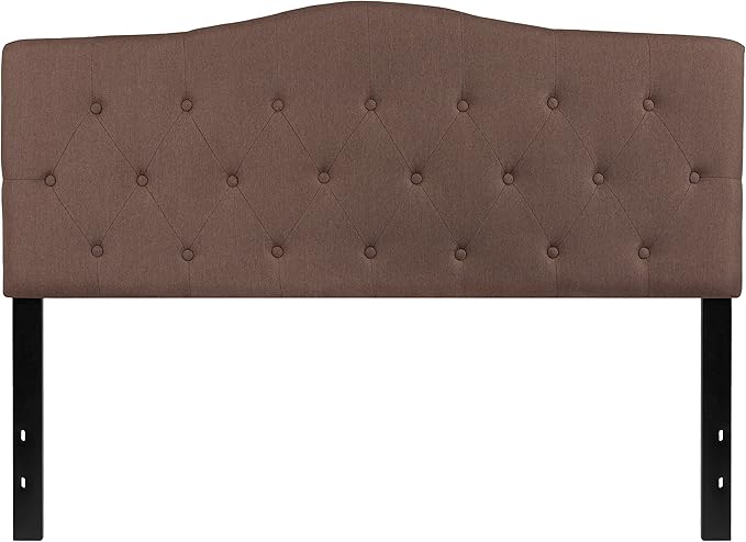 Flash Furniture Cambridge Tufted Upholstered Queen Size Headboard in Camel Fabric