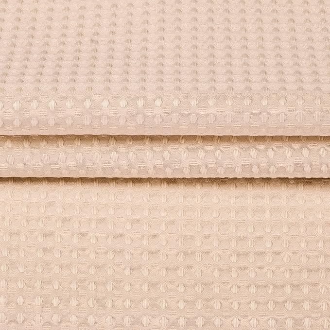 River Dream Heavyweight No Hooks Required Dotted Waffle Weave Shower Curtain with Snap in Liner - 71W x 74H,Hotel Grade,Spa Like Bath Curtain,Pink