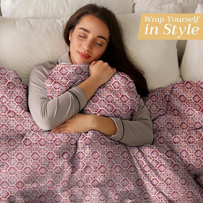 Maison d' Hermine Throw Blanket for Couch Lightweight Soft Warm Breathable Cotton Throw Blankets for Bed Girls Boys Women Men Gifts Sofa Travel Living Room Chair Bedding (60"x80", Fair Isle)