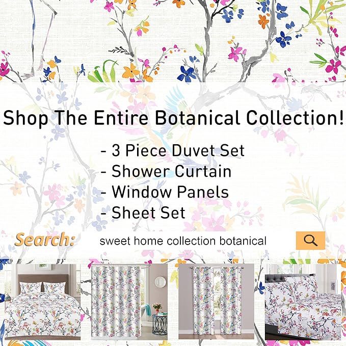 1500 Supreme Collection Extra Soft Botanical Bright Whimsical Watercolor Pattern Sheet Set, Twin- Luxury Bed Sheets Set with Deep Pocket Wrinkle Free Bedding, Printed Pattern, Twin
