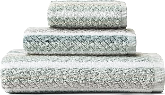 Tommy Bahama - Bath Towels Set, Highly Absorbent Cotton Bathroom Decor, Fade Resistant (Ocean Bay Blue, 3 Piece)